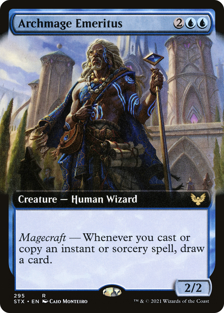 Archmage Emeritus (STX-295) [Strixhaven: School of Mages] (Extended Art) Foil MTG Single Wizards of the Coast