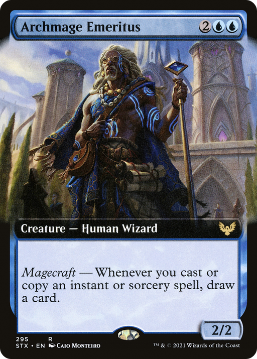 Archmage Emeritus (STX-295) [Strixhaven: School of Mages] (Extended Art) MTG Single Wizards of the Coast