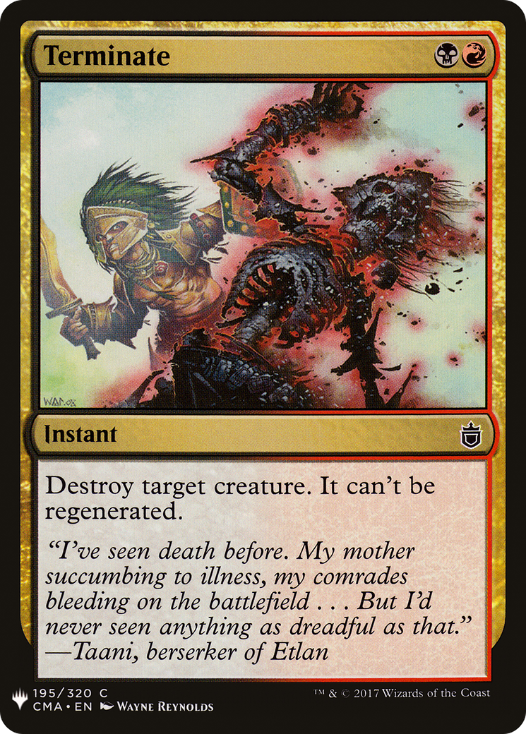 Terminate (LIST-CMA-195) [Mystery Booster] The List MTG Single Wizards of the Coast