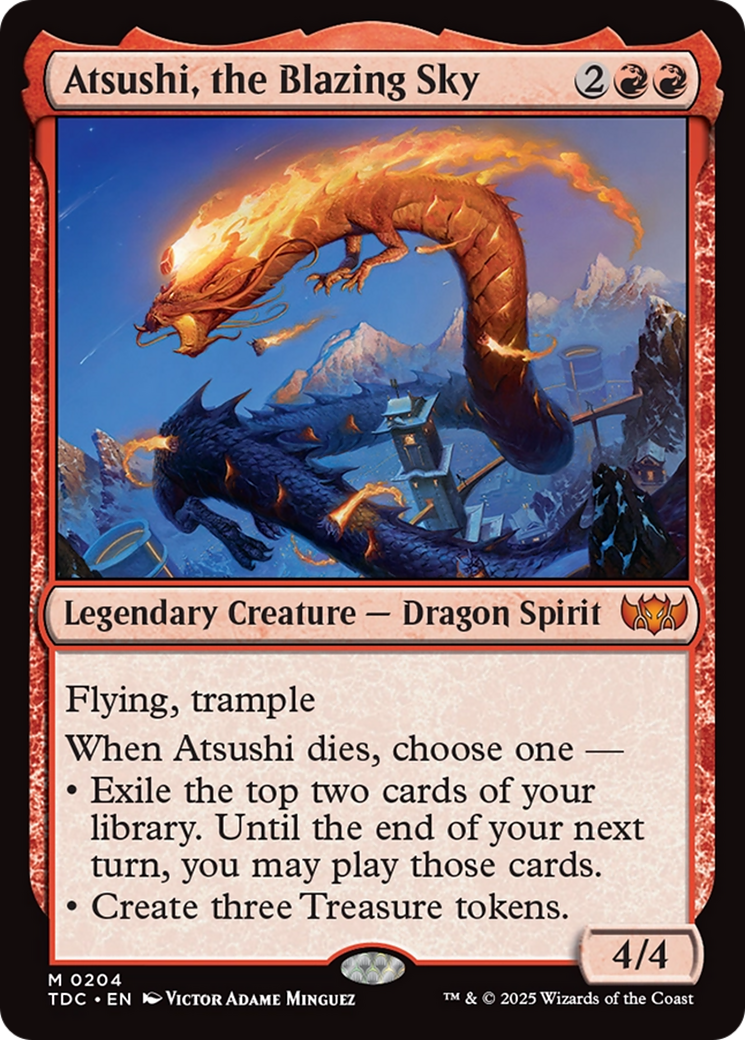 Atsushi, the Blazing Sky (TDC-204) [Commander: Tarkir: Dragonstorm] MTG Single Wizards of the Coast