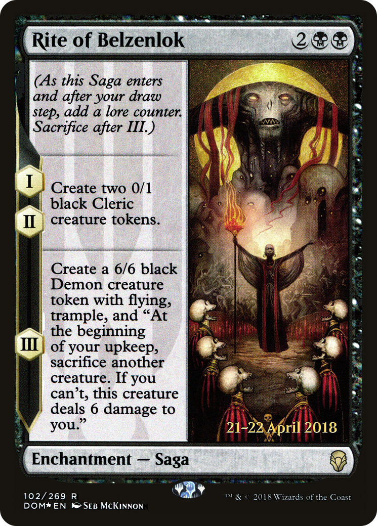 Rite of Belzenlok (PRE-102) [Dominaria Promos] Foil MTG Single Wizards of the Coast