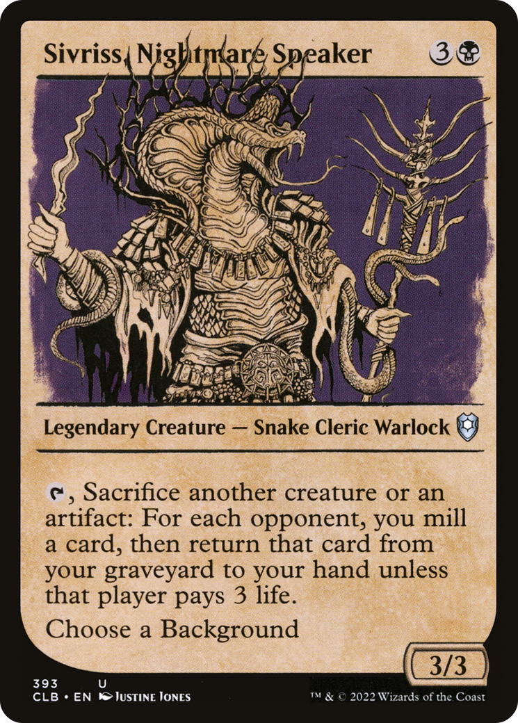 Sivriss, Nightmare Speaker (CLB-393) [Commander Legends: Battle for Baldur's Gate] (Showcase) MTG Single Wizards of the Coast