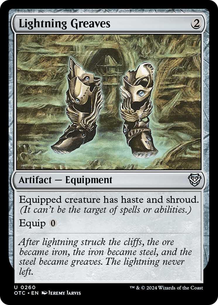 Lightning Greaves (OTC-260) [Outlaws of Thunder Junction Commander] MTG Single Wizards of the Coast