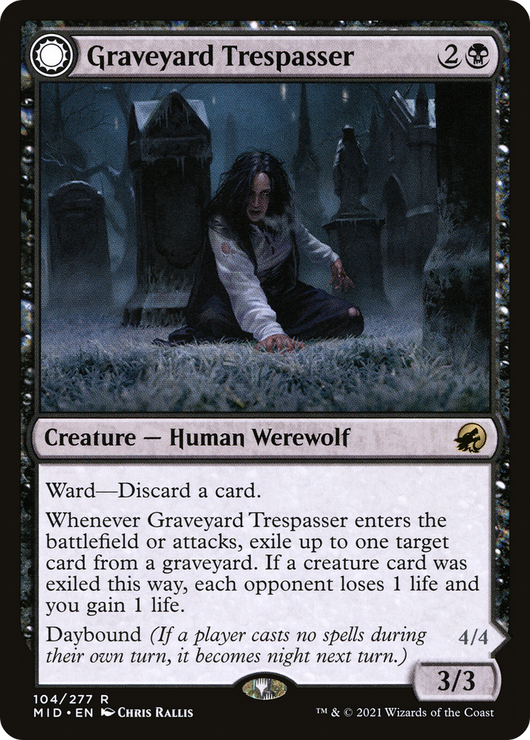 Graveyard Trespasser (MID-104) [Innistrad: Midnight Hunt] Foil MTG Single Wizards of the Coast