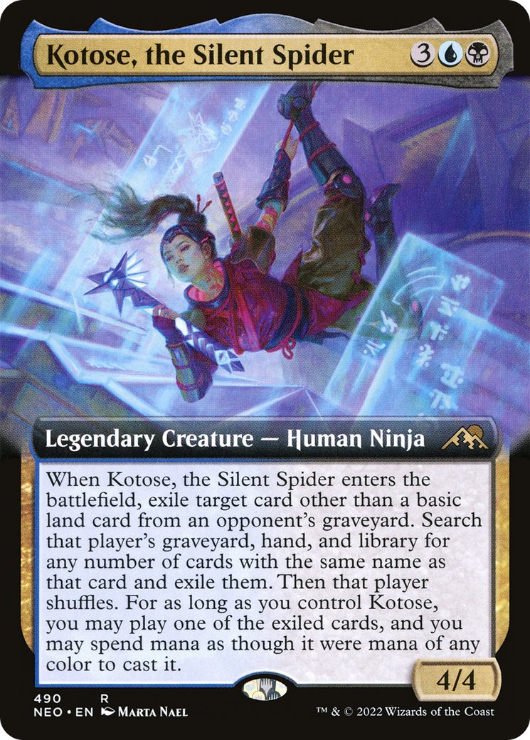 Kotose, the Silent Spider (NEO-490) [Kamigawa: Neon Dynasty] (Extended Art) Foil MTG Single Wizards of the Coast