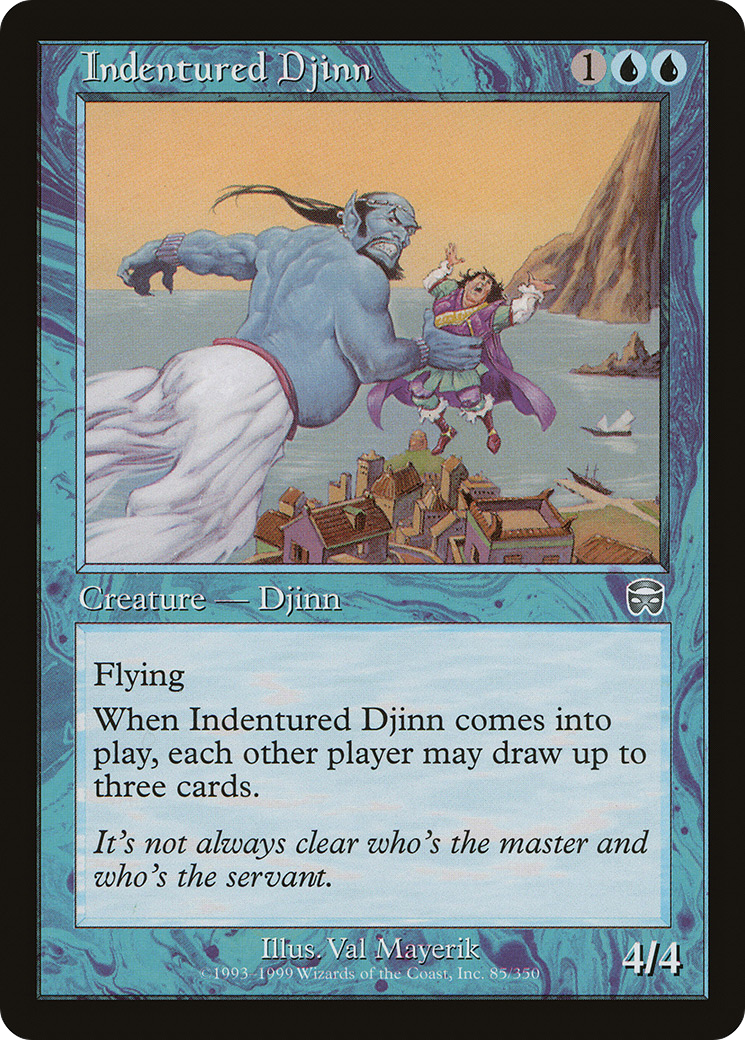 Indentured Djinn (MMQ-085) [Mercadian Masques] MTG Single Wizards of the Coast