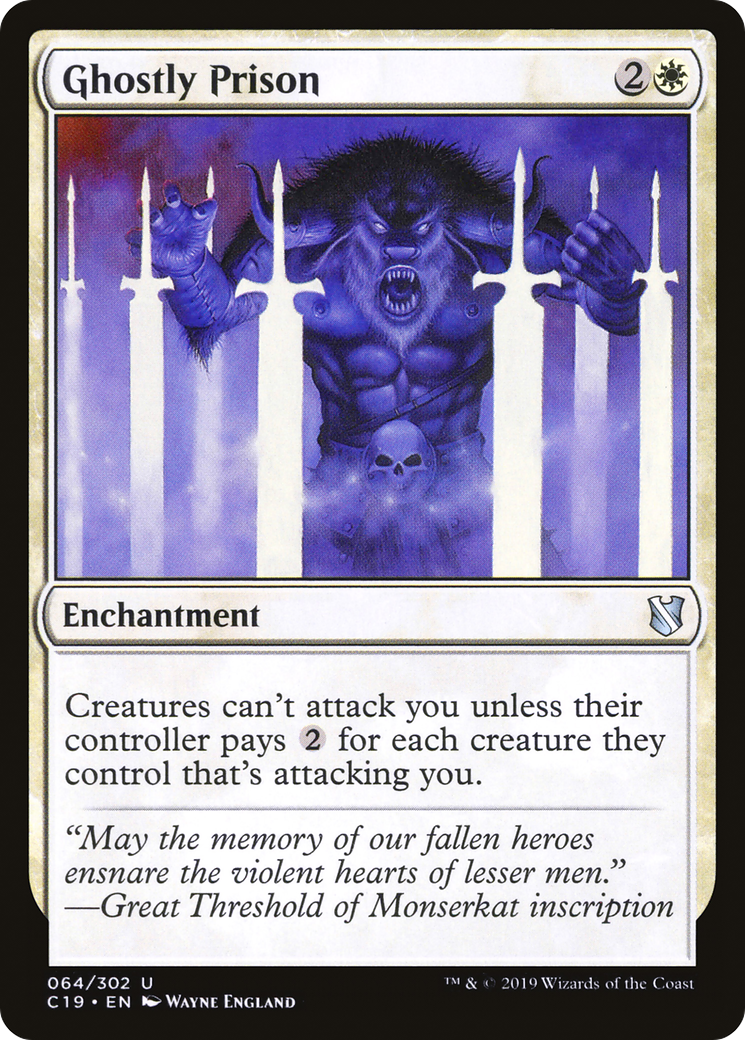 Ghostly Prison (C19-064) [Commander 2019] MTG Single Wizards of the Coast