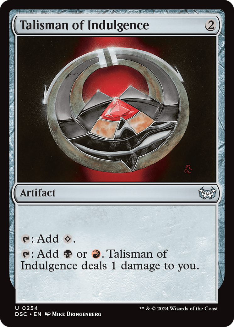 Talisman of Indulgence (DSC-254) [Duskmourn: House of Horror Commander] MTG Single Wizards of the Coast