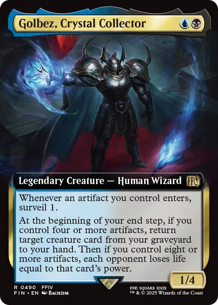 Golbez, Crystal Collector (FIN-490) [FINAL FANTASY] (Extended Art) MTG Single Wizards of the Coast