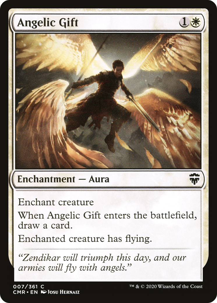 Angelic Gift (CMR-007) [Commander Legends] Foil MTG Single Wizards of the Coast