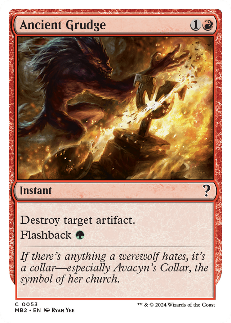 Ancient Grudge (White Border) (MB2-053) [Mystery Booster] Mystery Booster 2 MTG Single Wizards of the Coast
