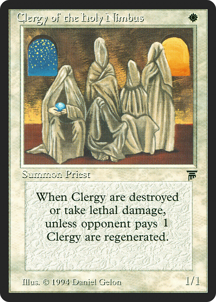 Clergy of the Holy Nimbus (LEG-006) [Oldschool] Legends MTG Single Wizards of the Coast
