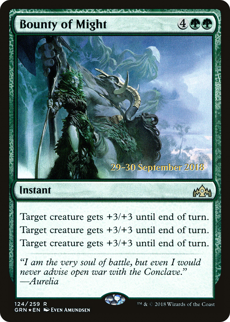 Bounty of Might (PRE-124S) [Guilds of Ravnica Promos] Foil MTG Single Wizards of the Coast
