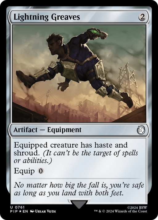 Lightning Greaves (Surge Foil) (PIP-761) [Fallout] Foil MTG Single Wizards of the Coast