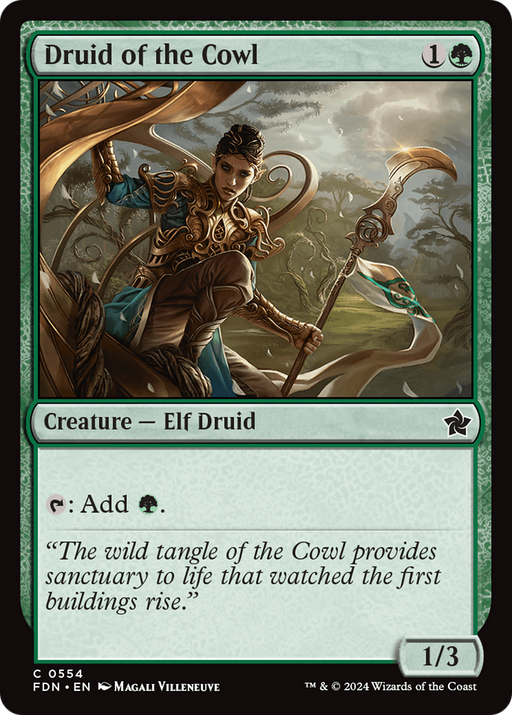 Druid of the Cowl (FDN-554) [Foundations] MTG Single Wizards of the Coast