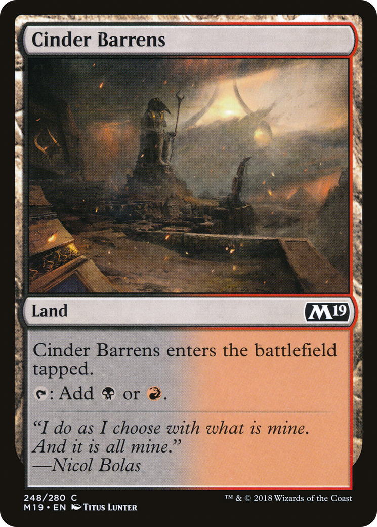 Cinder Barrens (M19-248) [Core Set 2019] MTG Single Wizards of the Coast