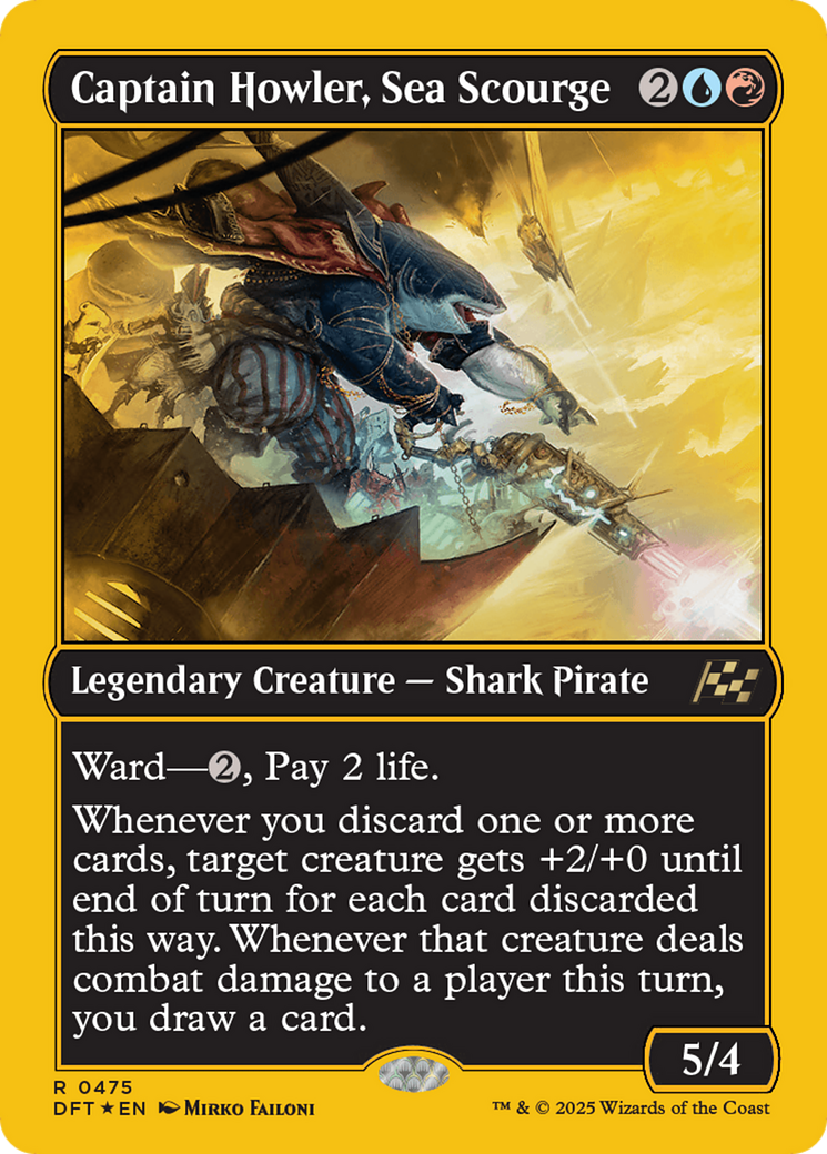 Captain Howler, Sea Scourge (First-Place Foil) (DFT-475) [Aetherdrift] Foil MTG Single Wizards of the Coast