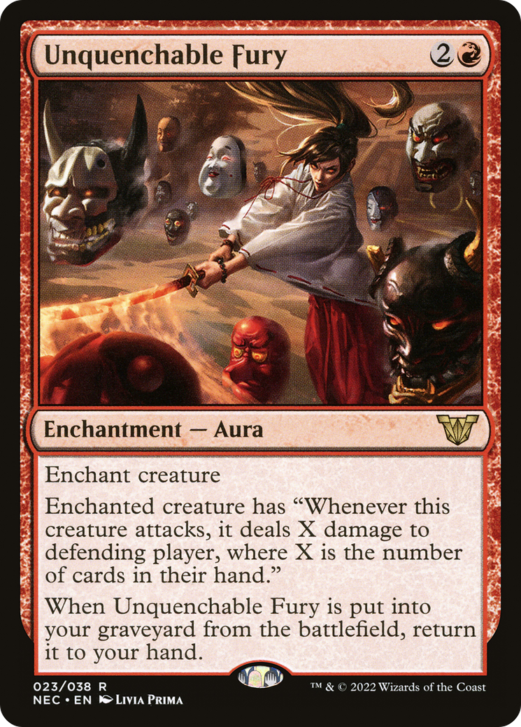 Unquenchable Fury (NEC-023) [Neon Dynasty Commander] MTG Single Wizards of the Coast