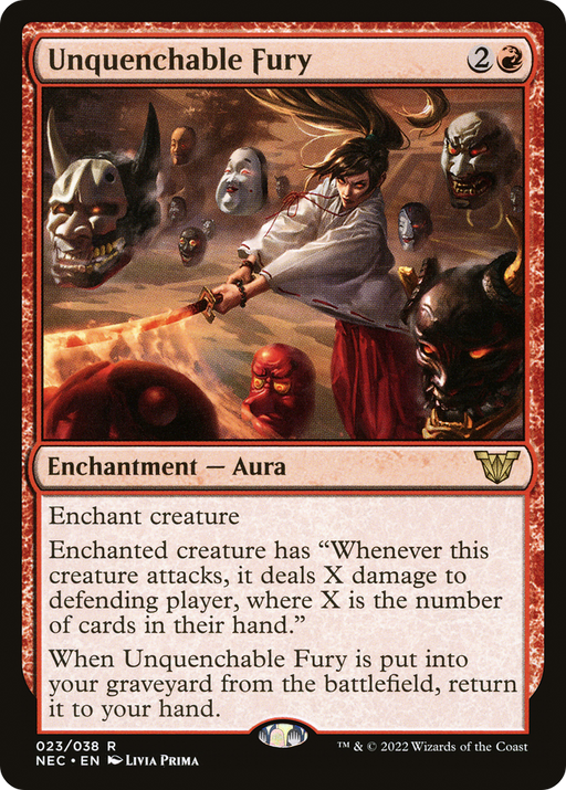 Unquenchable Fury (NEC-023) [Neon Dynasty Commander] MTG Single Wizards of the Coast