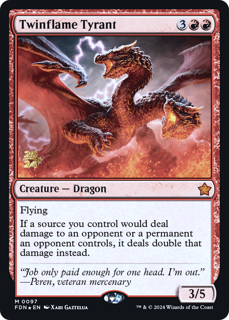 Twinflame Tyrant (PRE-097) [Foundations Promos] Foil MTG Single Wizards of the Coast
