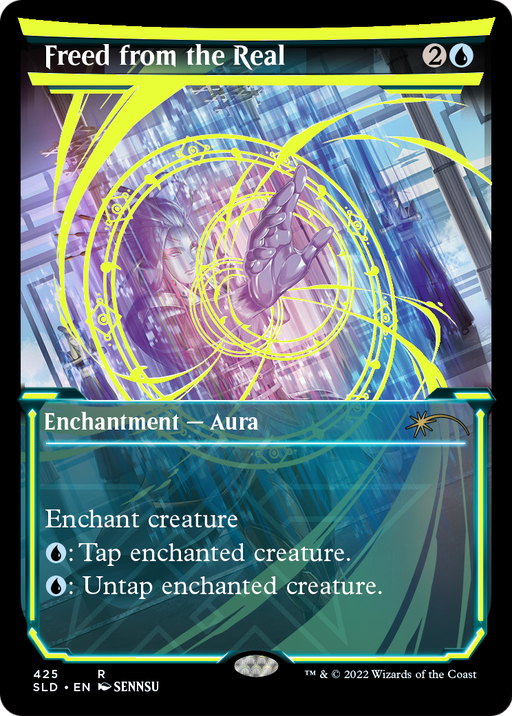 Freed from the Real (Neon Yellow) (SLD-425) [Secret Lair] Drop (Showcase) Foil MTG Single Wizards of the Coast