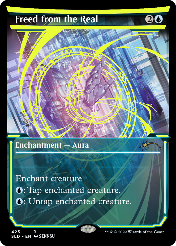 Freed from the Real (Neon Yellow) (SLD-425) [Secret Lair] Drop (Showcase) Foil MTG Single Wizards of the Coast