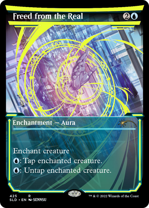 Freed from the Real (Neon Yellow) (SLD-425) [Secret Lair] Drop (Showcase) Foil MTG Single Wizards of the Coast