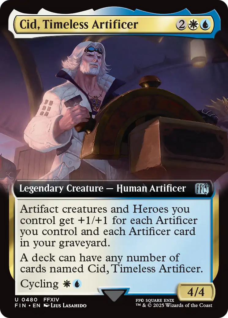 Cid, Timeless Artificer (FIN-480) [FINAL FANTASY] (Extended Art) MTG Single Wizards of the Coast