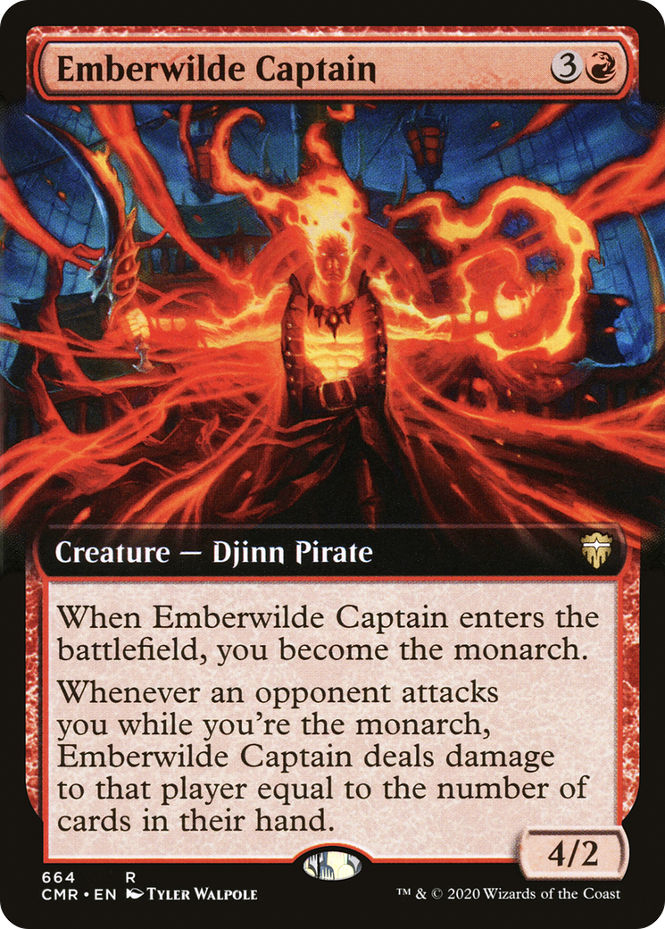 Emberwilde Captain (CMR-664) [Commander Legends] (Extended Art) MTG Single Wizards of the Coast