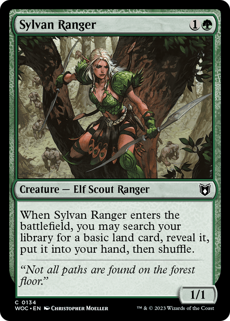 Sylvan Ranger (WOC-134) [Wilds of Eldraine Commander] MTG Single Wizards of the Coast