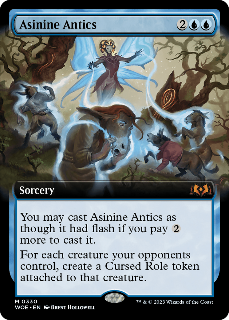Asinine Antics (WOE-330) [Wilds of Eldraine] (Extended Art) Foil MTG Single Wizards of the Coast