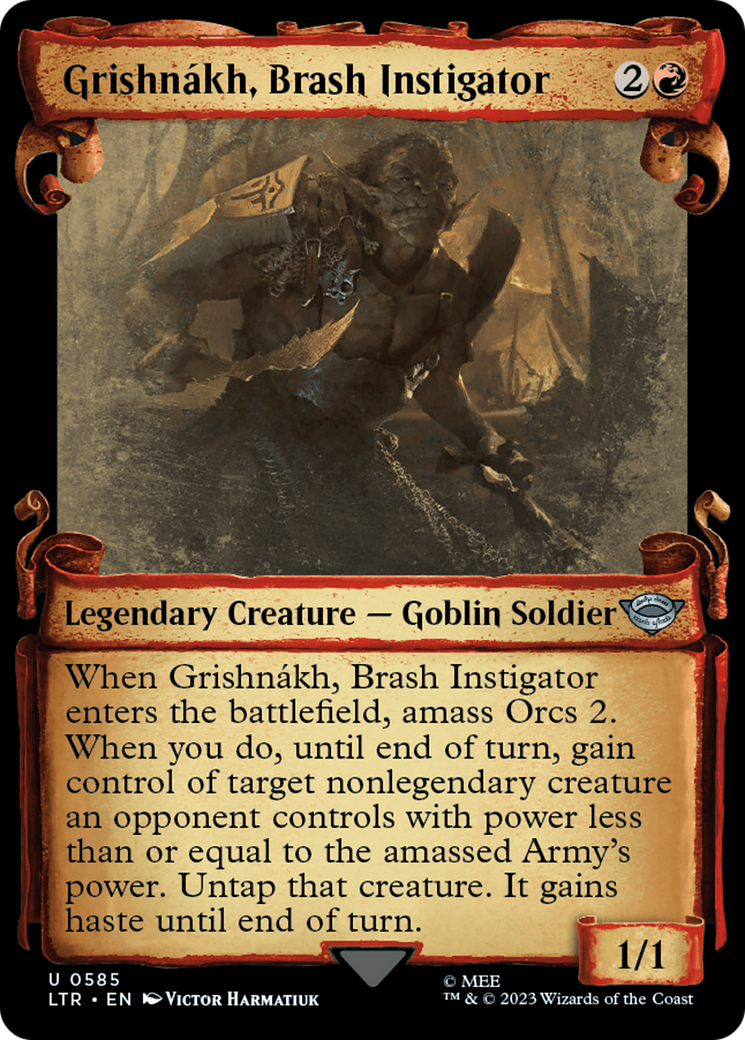 Grishnákh, Brash Instigator (LTR-585) [The Lord of the Rings: Tales of Middle-earth] (Showcase) MTG Single Wizards of the Coast