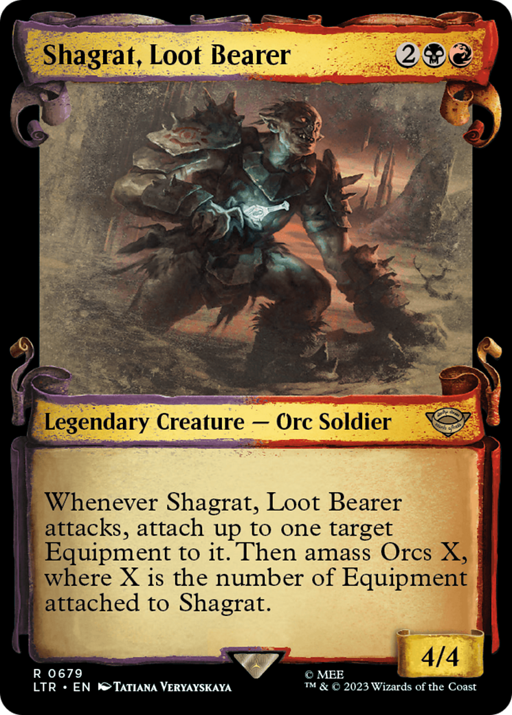 Shagrat, Loot Bearer (Showcase Scrolls) (LTR-679) [The Lord of the Rings: Tales of Middle-earth] (Showcase) MTG Single Wizards of the Coast