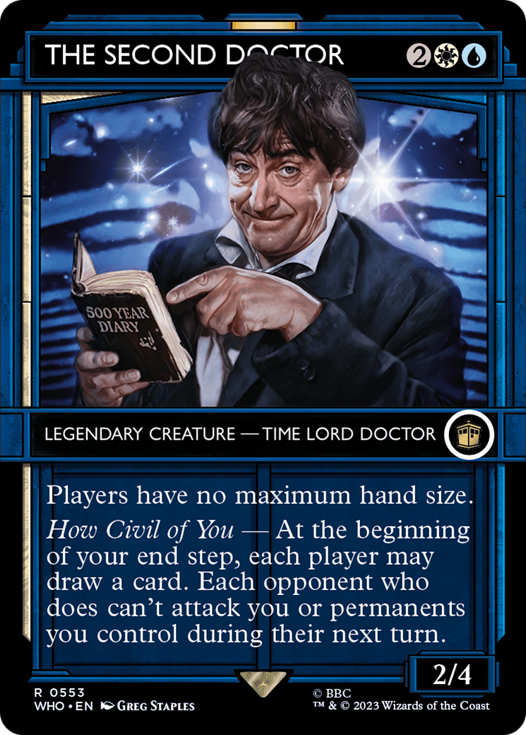 The Second Doctor (WHO-553) [Doctor Who] (Showcase) (Borderless) Foil MTG Single Wizards of the Coast