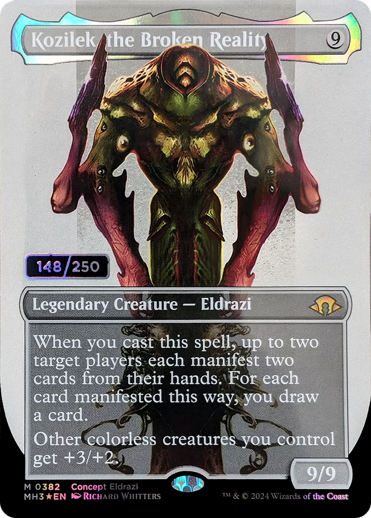 Kozilek, the Broken Reality (Serial Numbered) (MH3-382) [Modern Horizons 3] (Borderless) Foil MTG Single Wizards of the Coast