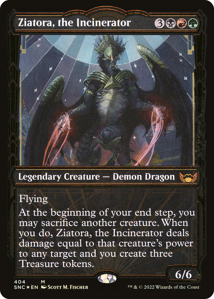 Ziatora, the Incinerator (Gilded Foil) (SNC-404) [Streets of New Capenna] (Showcase) Foil MTG Single Wizards of the Coast