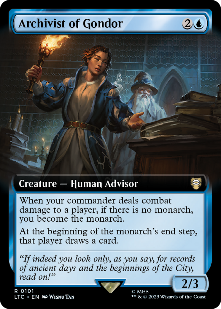 Archivist of Gondor (LTC-101) [Tales of Middle-earth Commander] (Extended Art) MTG Single Wizards of the Coast