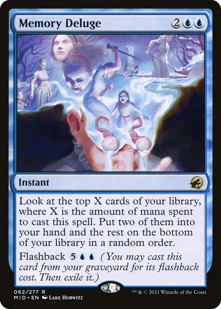 Memory Deluge (MID-062) [Innistrad: Midnight Hunt] MTG Single Wizards of the Coast