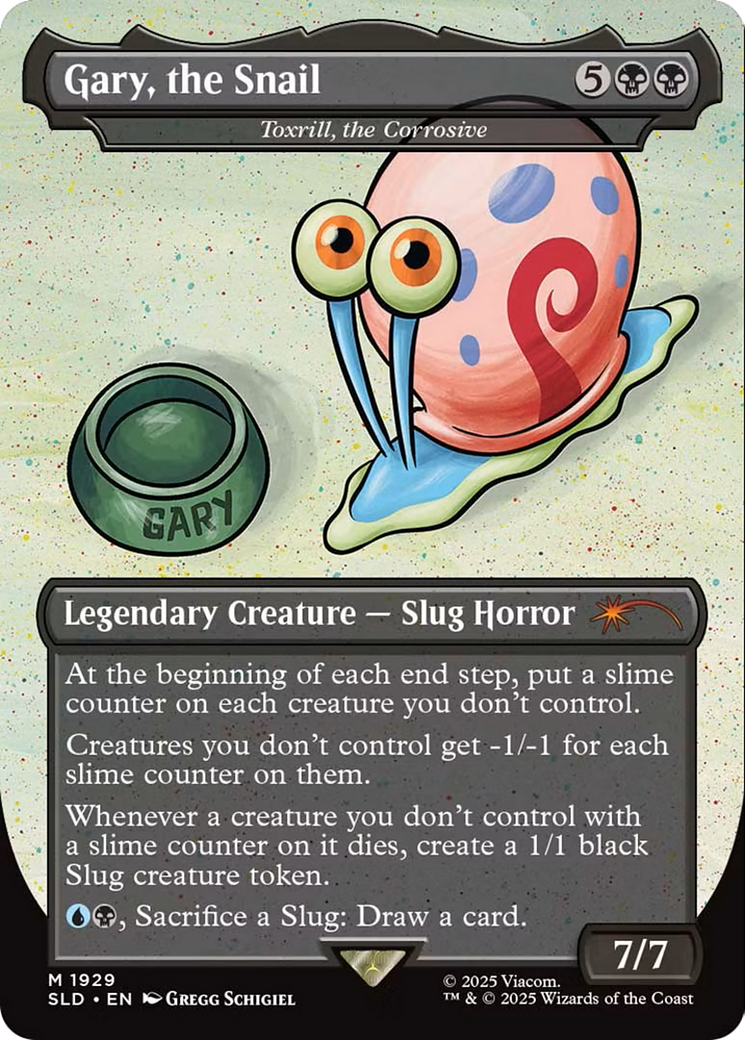 Toxrill, the Corrosive (SLD-1929) [Secret Lair] Drop / Gary, the Snail (Borderless) MTG Single Wizards of the Coast