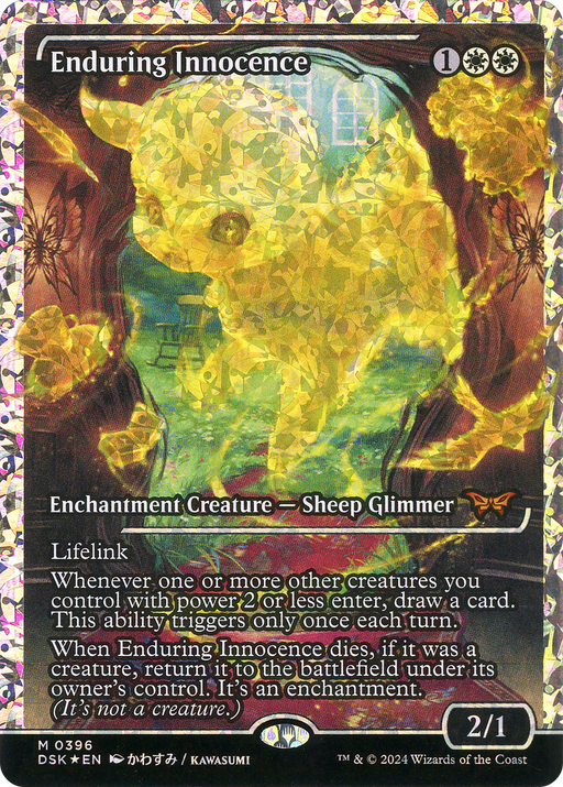 Enduring Innocence (Fracture Foil) (DSK-396) [Duskmourn: House of Horror] (Showcase) Foil MTG Single Wizards of the Coast