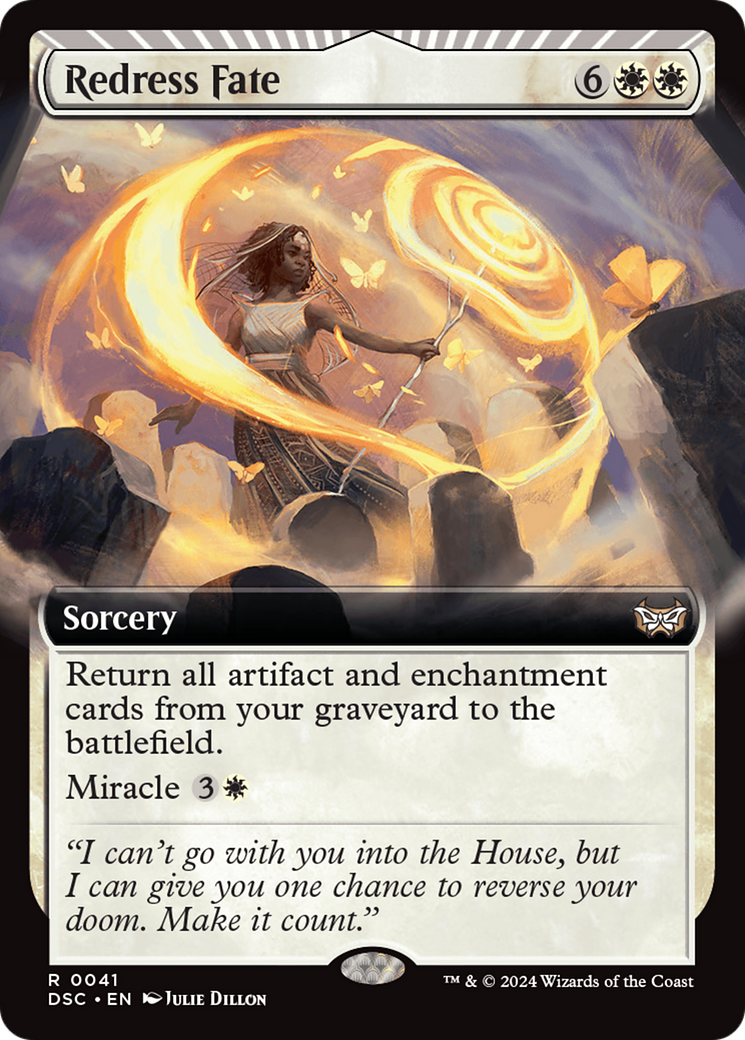 Redress Fate (DSC-041) [Duskmourn: House of Horror Commander] (Extended Art) MTG Single Wizards of the Coast