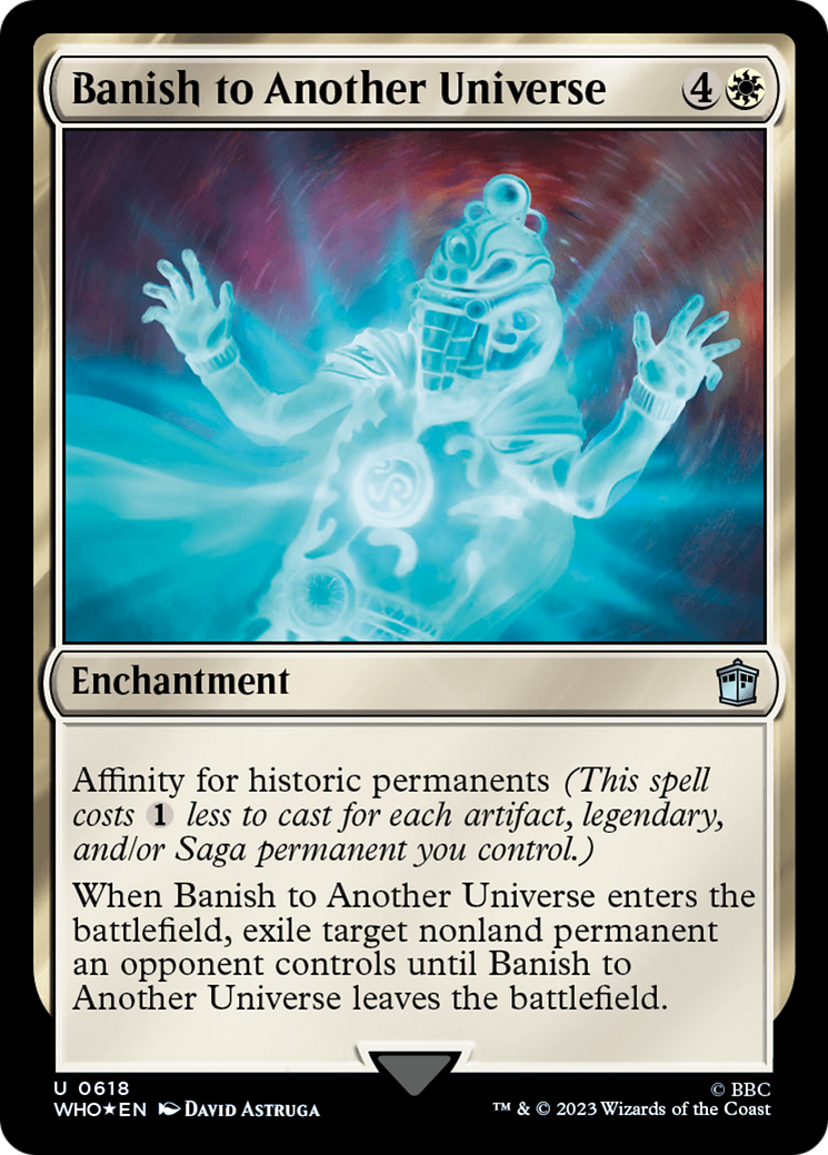 Banish to Another Universe (Surge Foil) (WHO-618) [Doctor Who] Foil MTG Single Wizards of the Coast