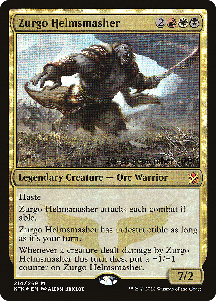 Zurgo Helmsmasher [Khans of Tarkir Prerelease Promos] MTG Single Magic: The Gathering