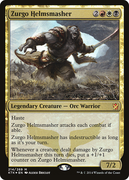 Zurgo Helmsmasher (PRE-214) [Khans of Tarkir Promos] Foil MTG Single Wizards of the Coast