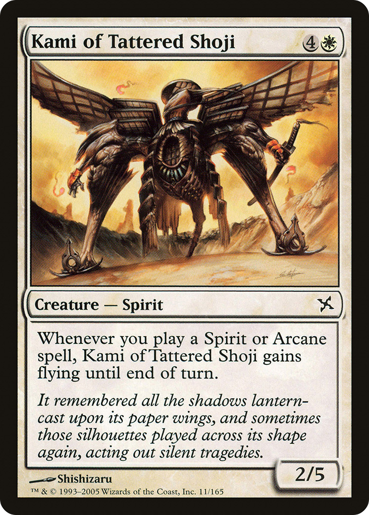 Kami of Tattered Shoji (BOK-011) [Betrayers of Kamigawa] MTG Single Wizards of the Coast