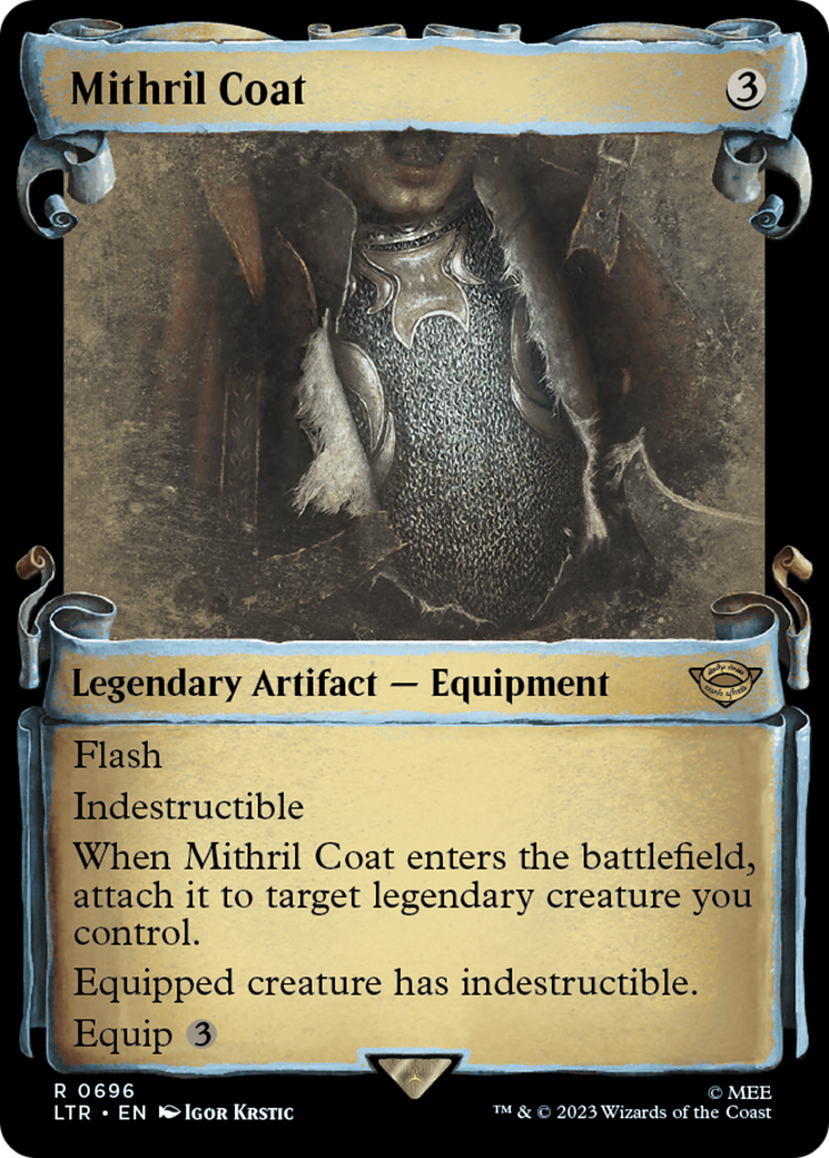 Mithril Coat (Showcase Scrolls) (LTR-696) [The Lord of the Rings: Tales of Middle-earth] (Showcase) Foil MTG Single Wizards of the Coast
