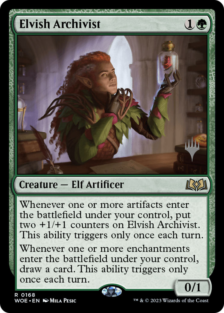Elvish Archivist (PPWOE-168) [Wilds of Eldraine Promos] Foil MTG Single Wizards of the Coast