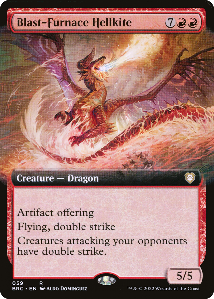 Blast-Furnace Hellkite (BRC-059) [The Brothers' War Commander] (Extended Art) MTG Single Wizards of the Coast