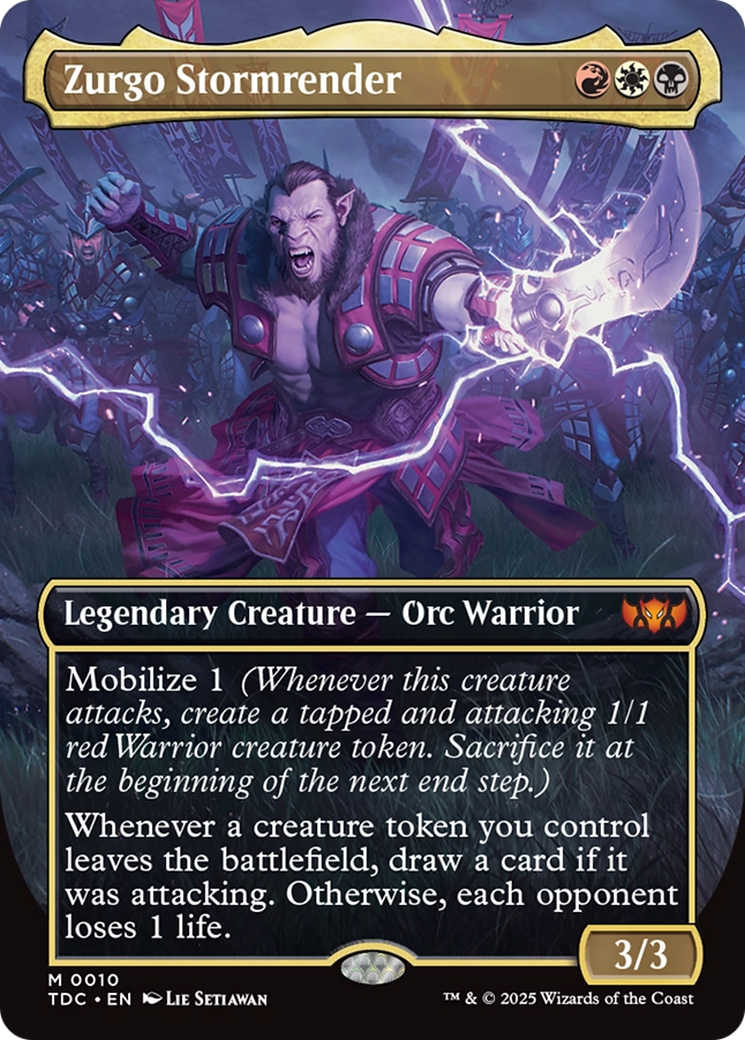 Zurgo Stormrender (Borderless) (TDC-010) [Commander: Tarkir: Dragonstorm] (Borderless) Foil MTG Single Wizards of the Coast