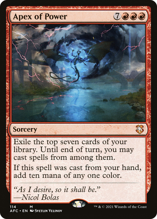 Apex of Power (AFC-114) [Forgotten Realms Commander] MTG Single Wizards of the Coast
